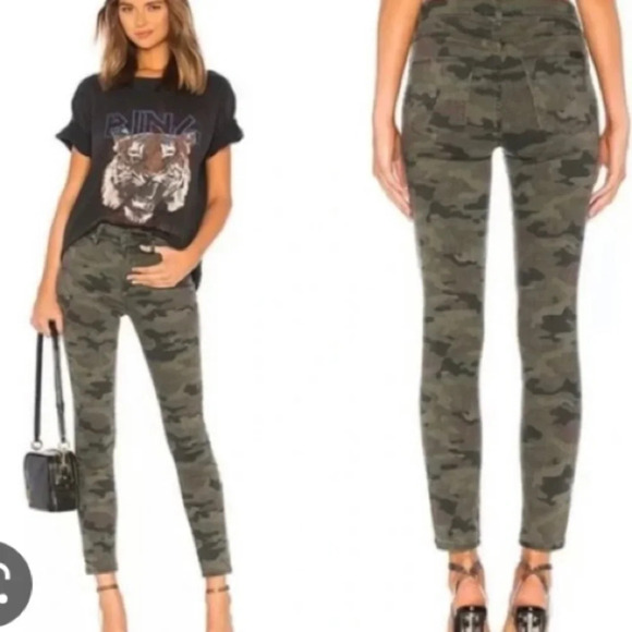 NWOT Hudson Barbara High Waist Super Skinny Jeans Camo 25 - Picture 1 of 16
